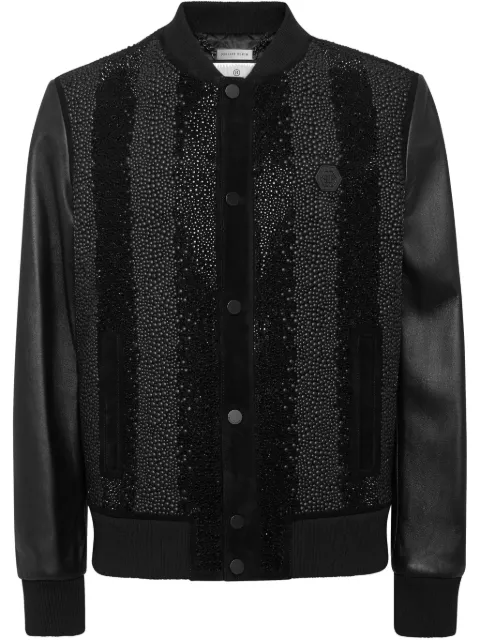 Philipp Plein chamarra bomber con detalles de lentejuela