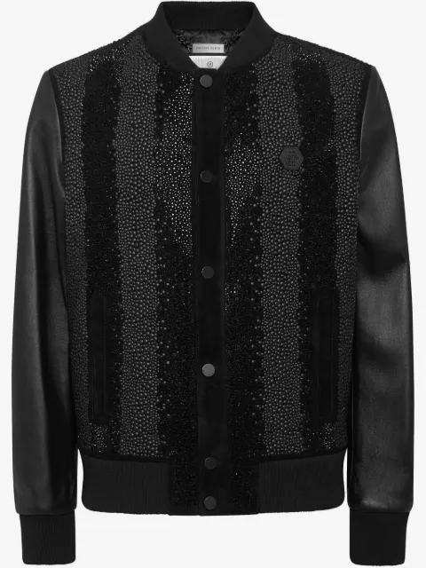 Philipp Plein chamarra bomber con detalles de lentejuela