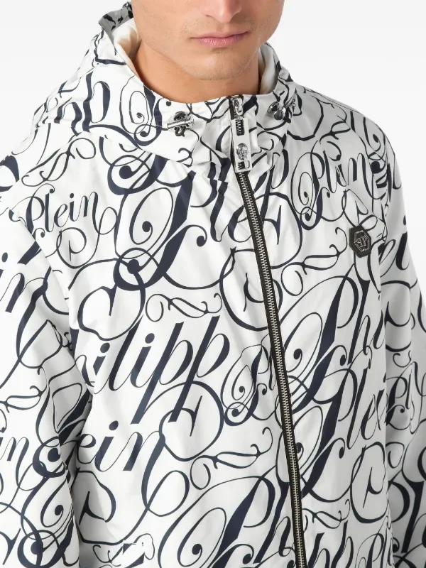 Philipp Plein logo-print Jacket | White | FARFETCH