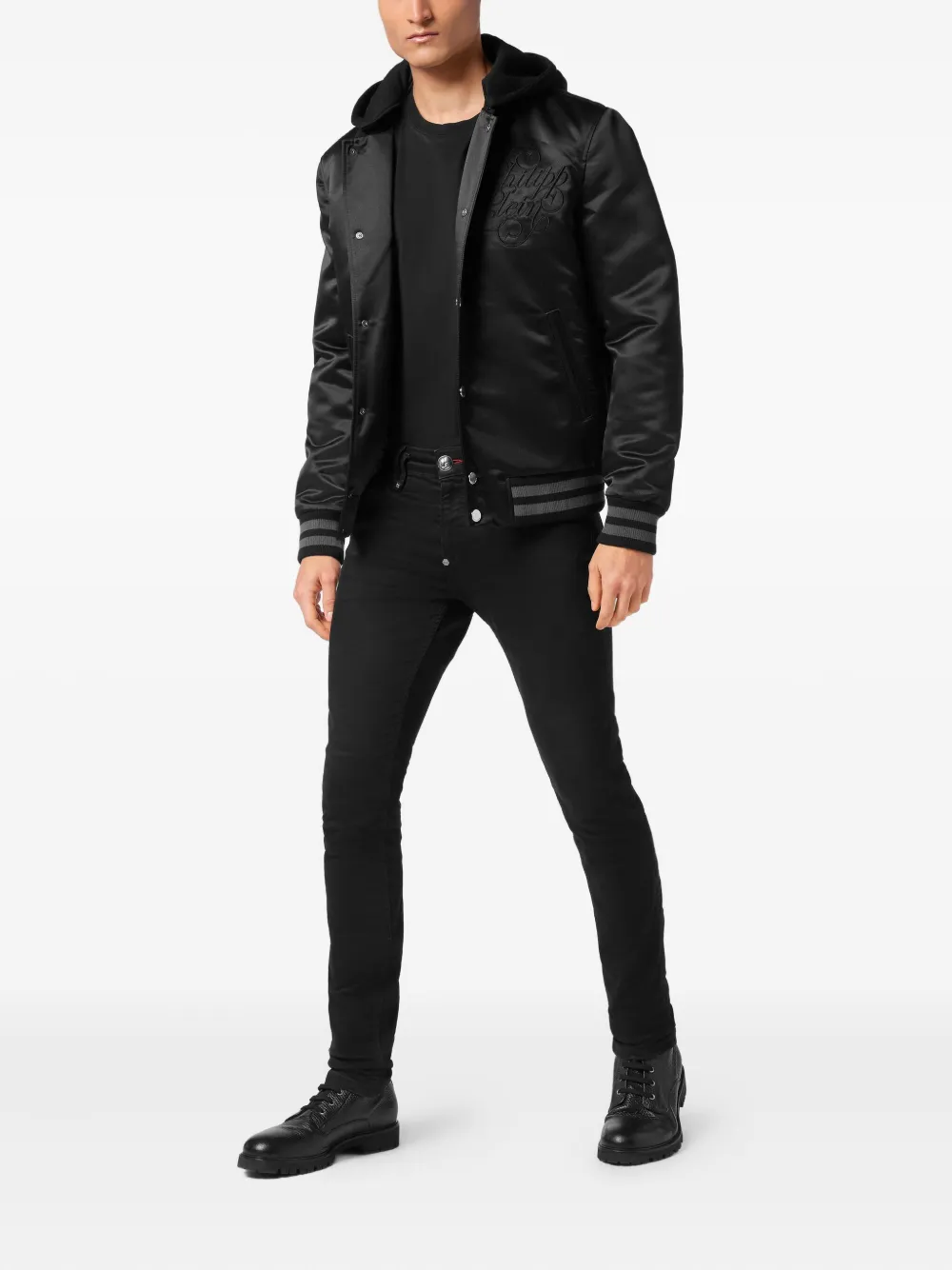 Philipp Plein signature satin bomber jacket | Bomber Jackets | Image 2