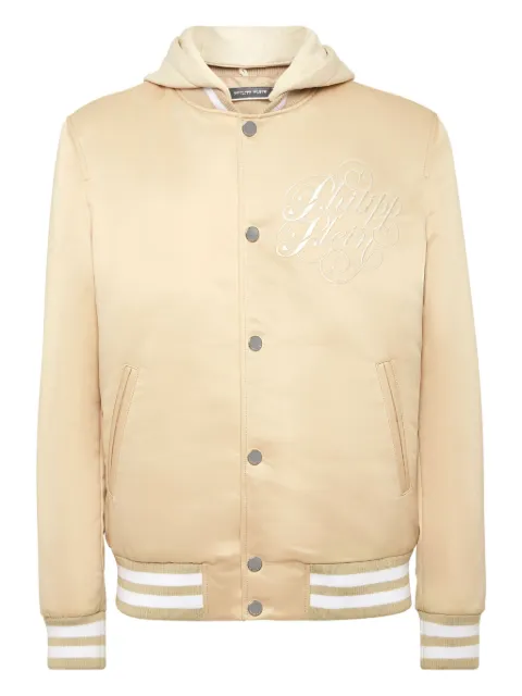 Philipp Plein logo-embroidered bomber jacket