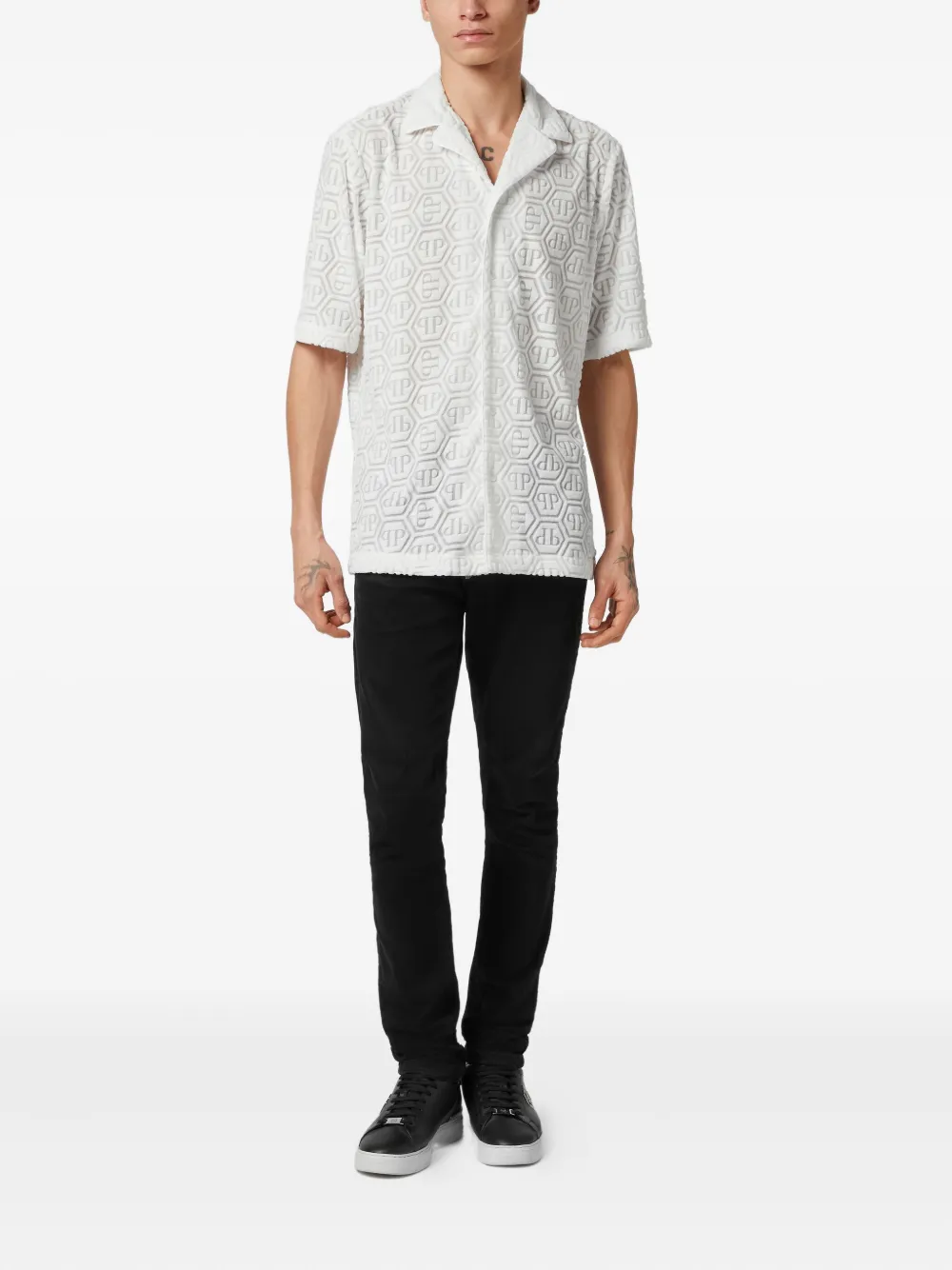 Philipp Plein Overhemd met monogram - Wit