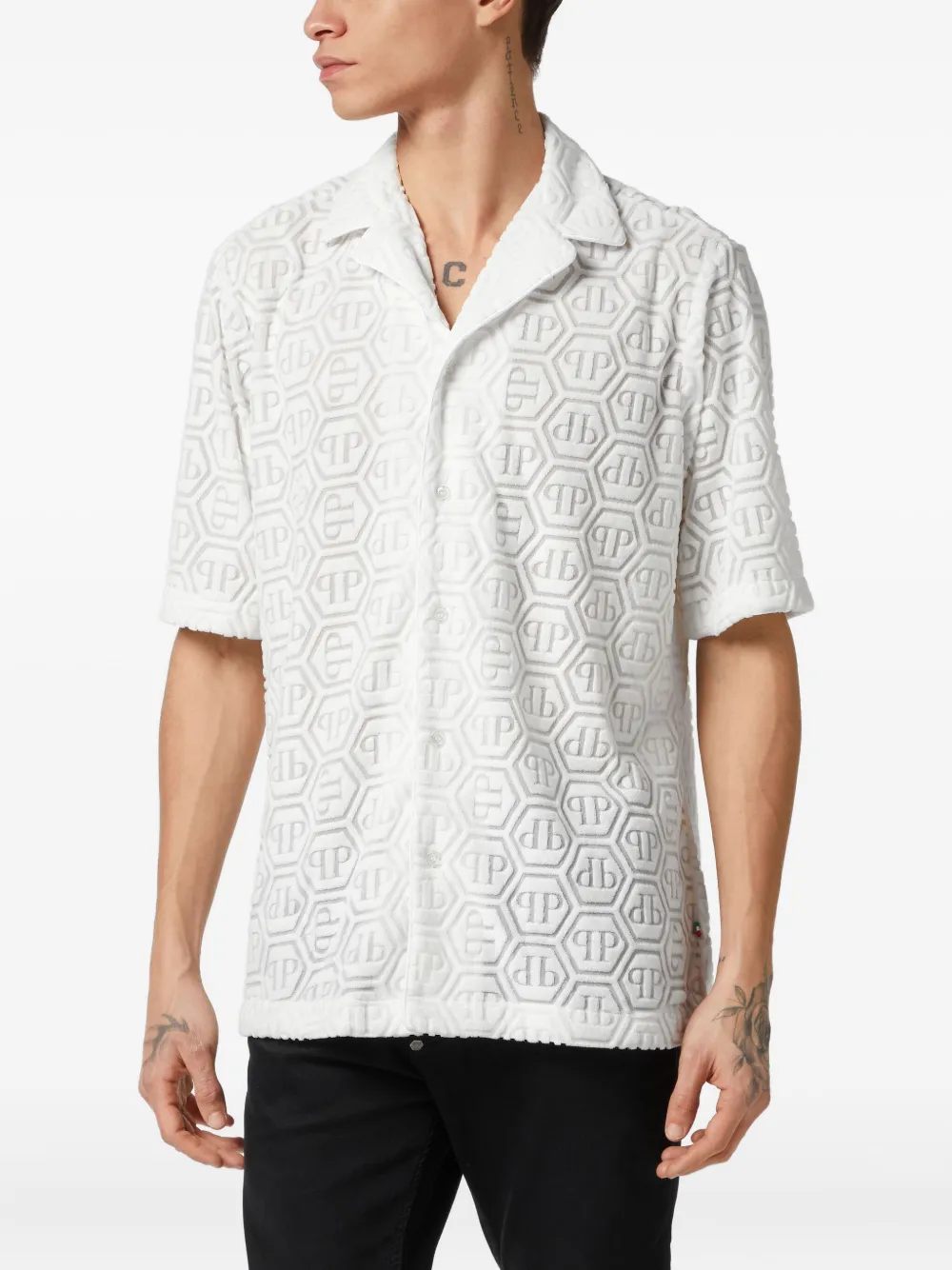Philipp Plein Overhemd met monogram Wit