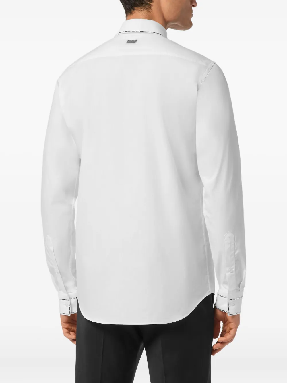 Philipp Plein Overhemd met uitgesneden details en kristallen Wit