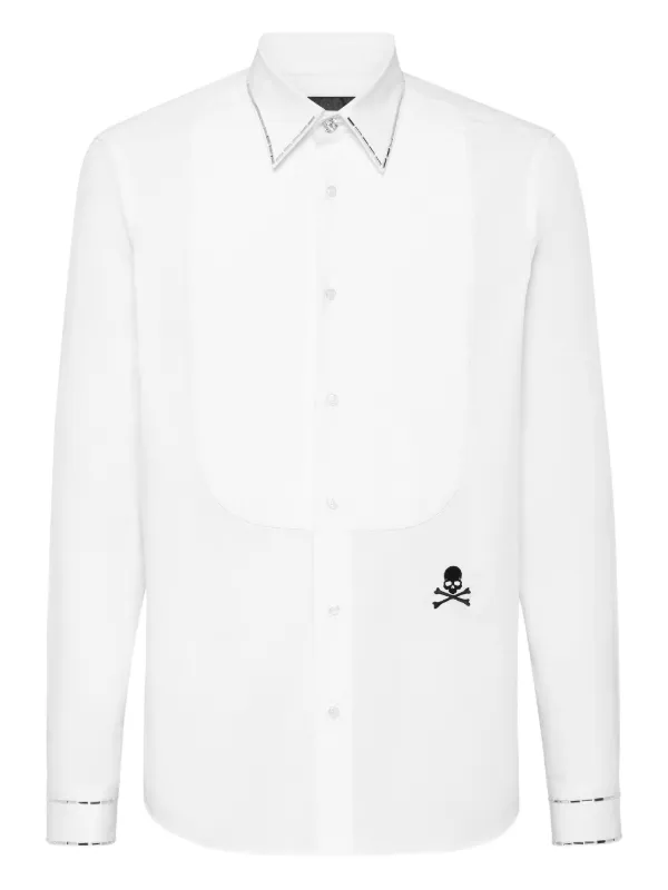 philipp plein dress shirt PHILIPP PLEIN - Shirt Black Tie Cut LS Crystals