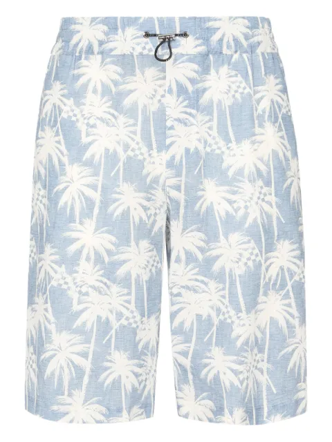 Philipp Plein Kid Fit Chambray-print shorts