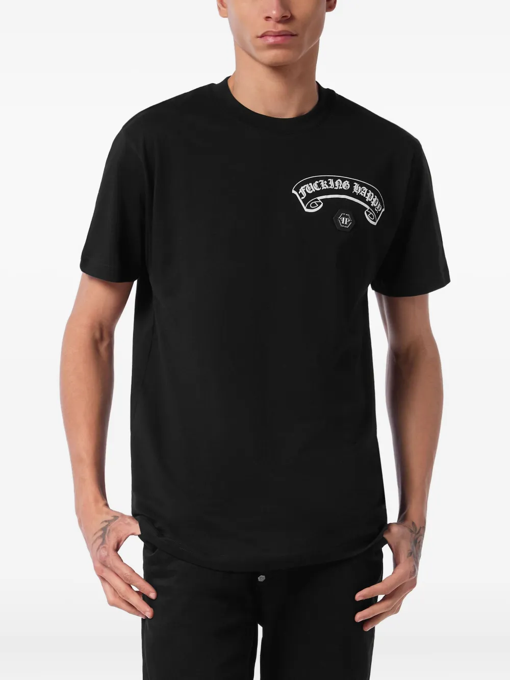 Philipp Plein T-shirt met logoprint Zwart