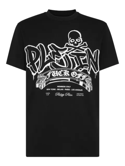 Philipp Plein Graffiti-T-Shirt mit rundem Ausschnitt