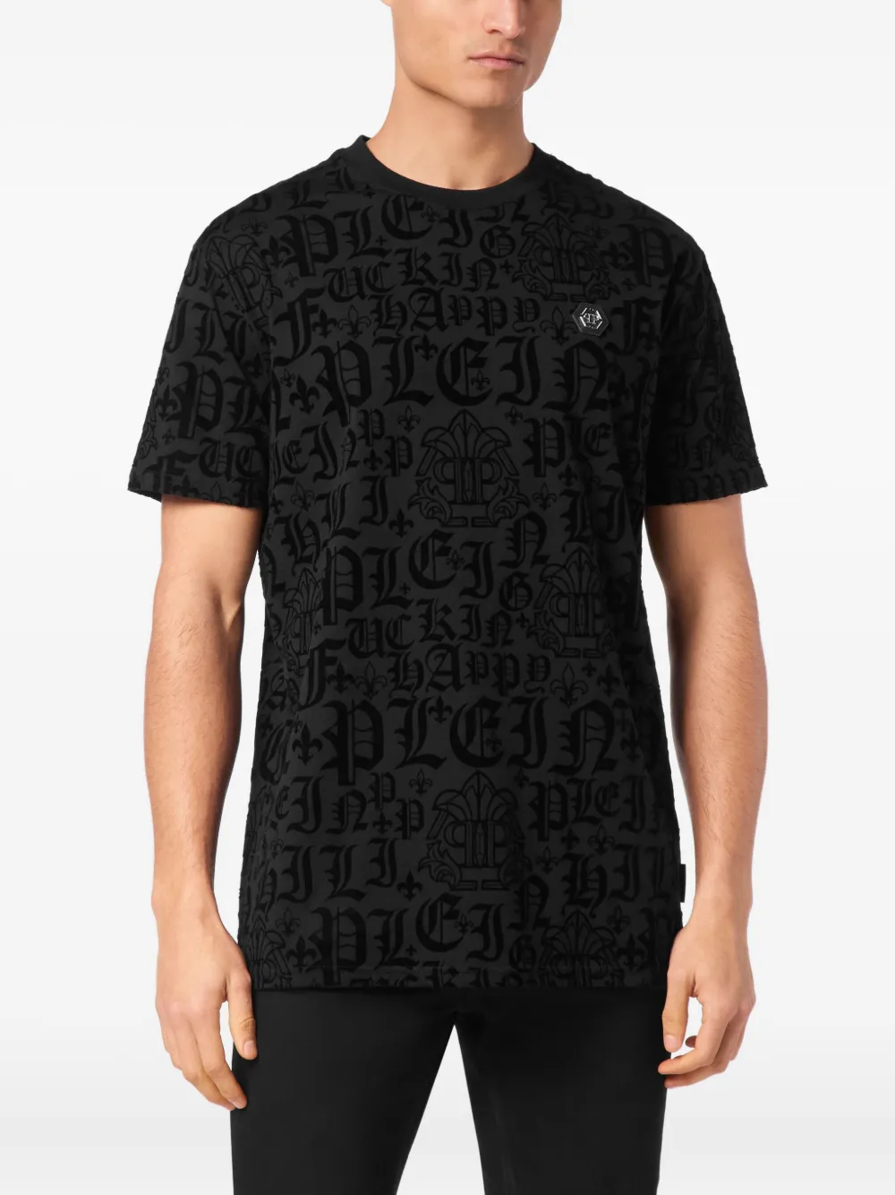Philipp Plein T-shirt met Gothic Plein-print Zwart