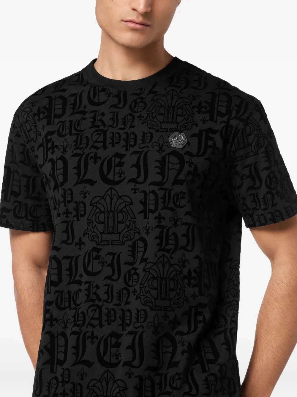 Philipp Plein T-shirt met Gothic Plein-print Zwart