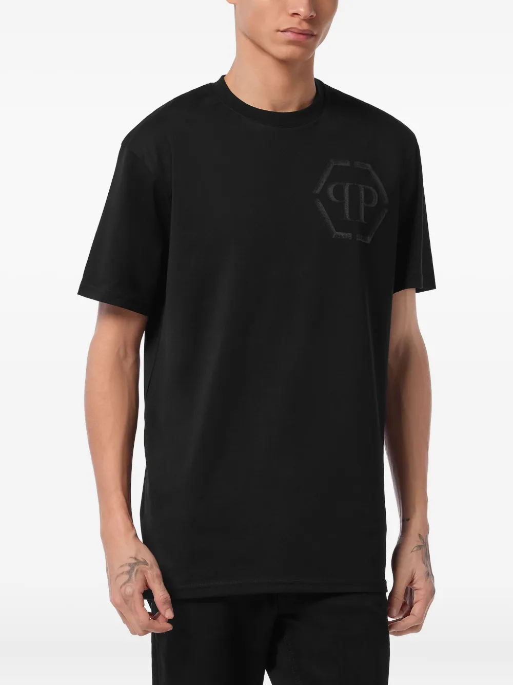 Philipp Plein T-shirt met logo Zwart