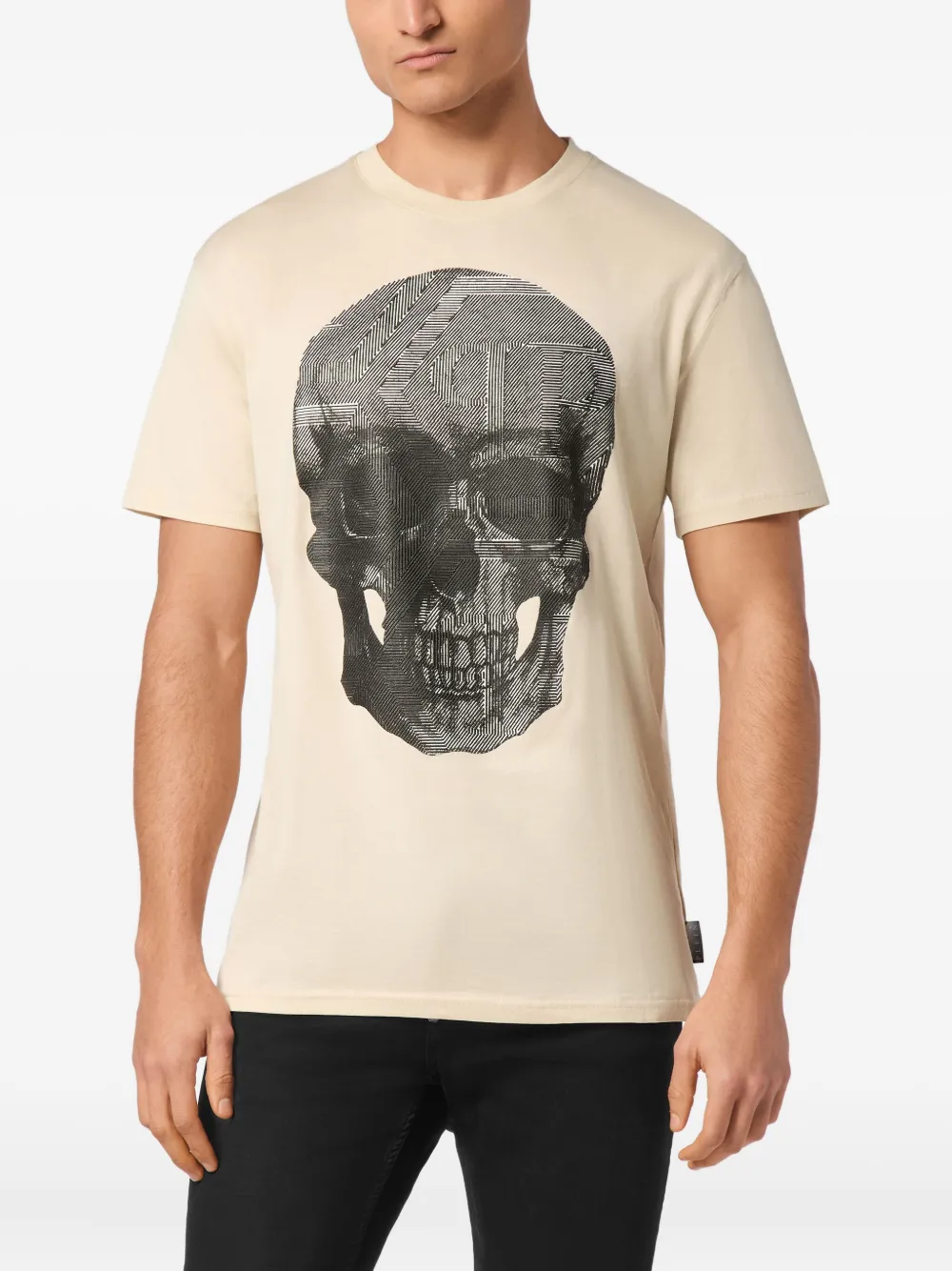 Philipp Plein T-shirt met doodskop Beige