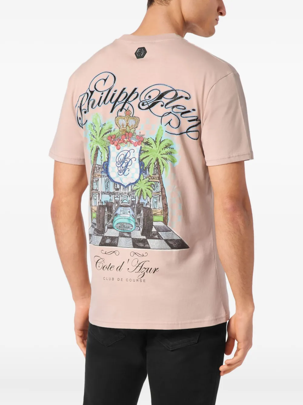 Philipp Plein Club The Course Stones T-shirt Roze