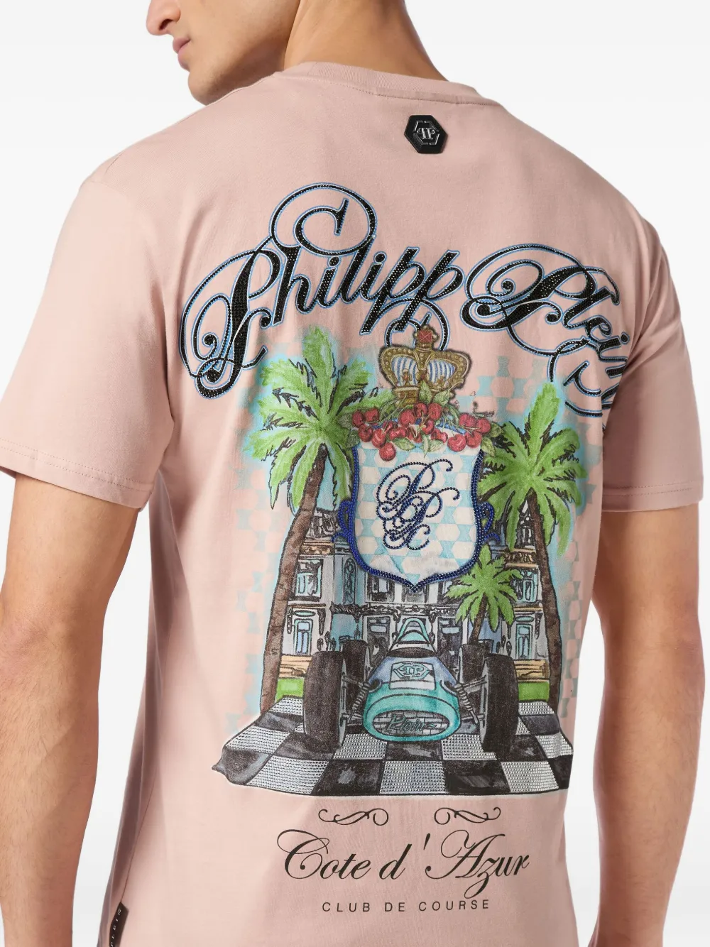 Philipp Plein Club The Course Stones T-shirt Roze