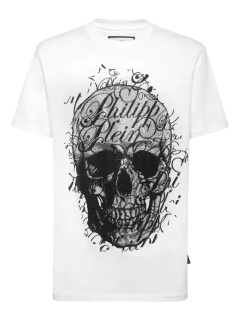 Philipp Plein Skull Coursive-embellished T-shirt