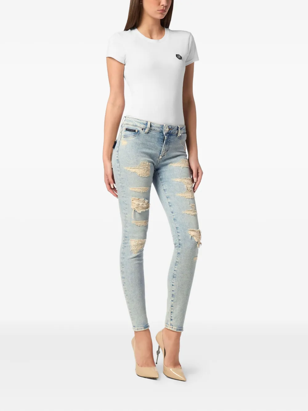 Philipp Plein High waist jeans - Blauw