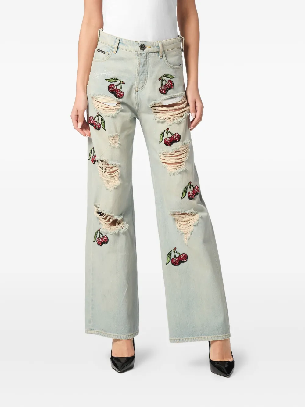 PHILIPP PLEIN CHERRIES DESTROYED JEANS