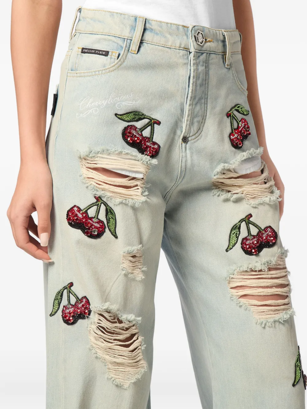 PHILIPP PLEIN CHERRIES DESTROYED JEANS