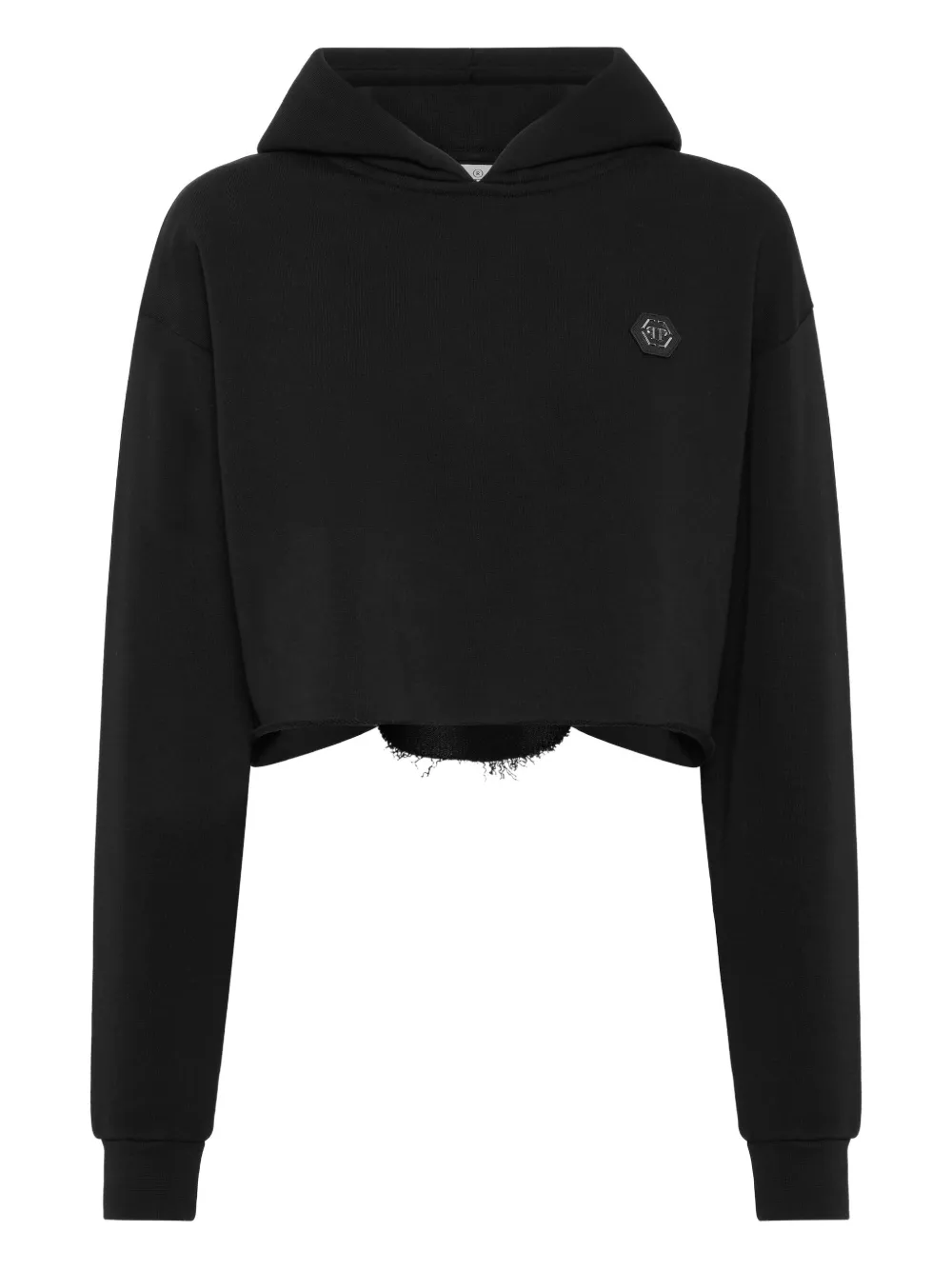 Philipp Plein Cropped hoodie Zwart