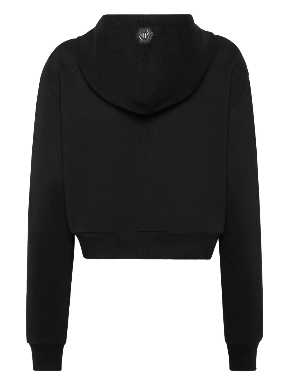 Philipp Plein Sweater verfraaid met kristallen, logo en capuchon - Zwart