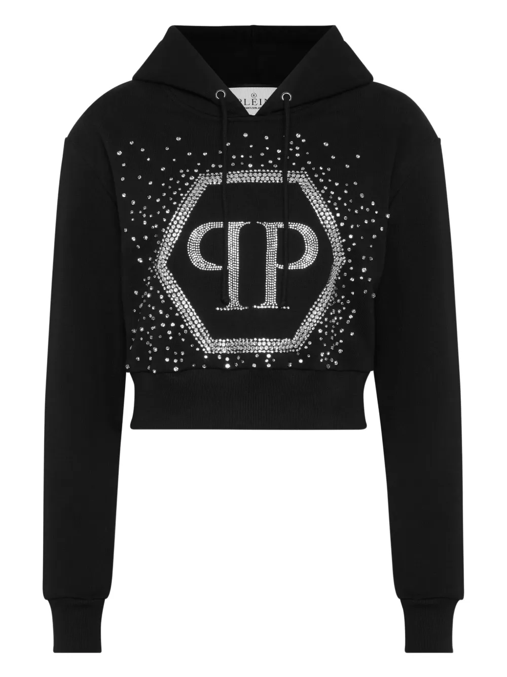 Philipp Plein Venice Beach cropped strass hoodie Zwart