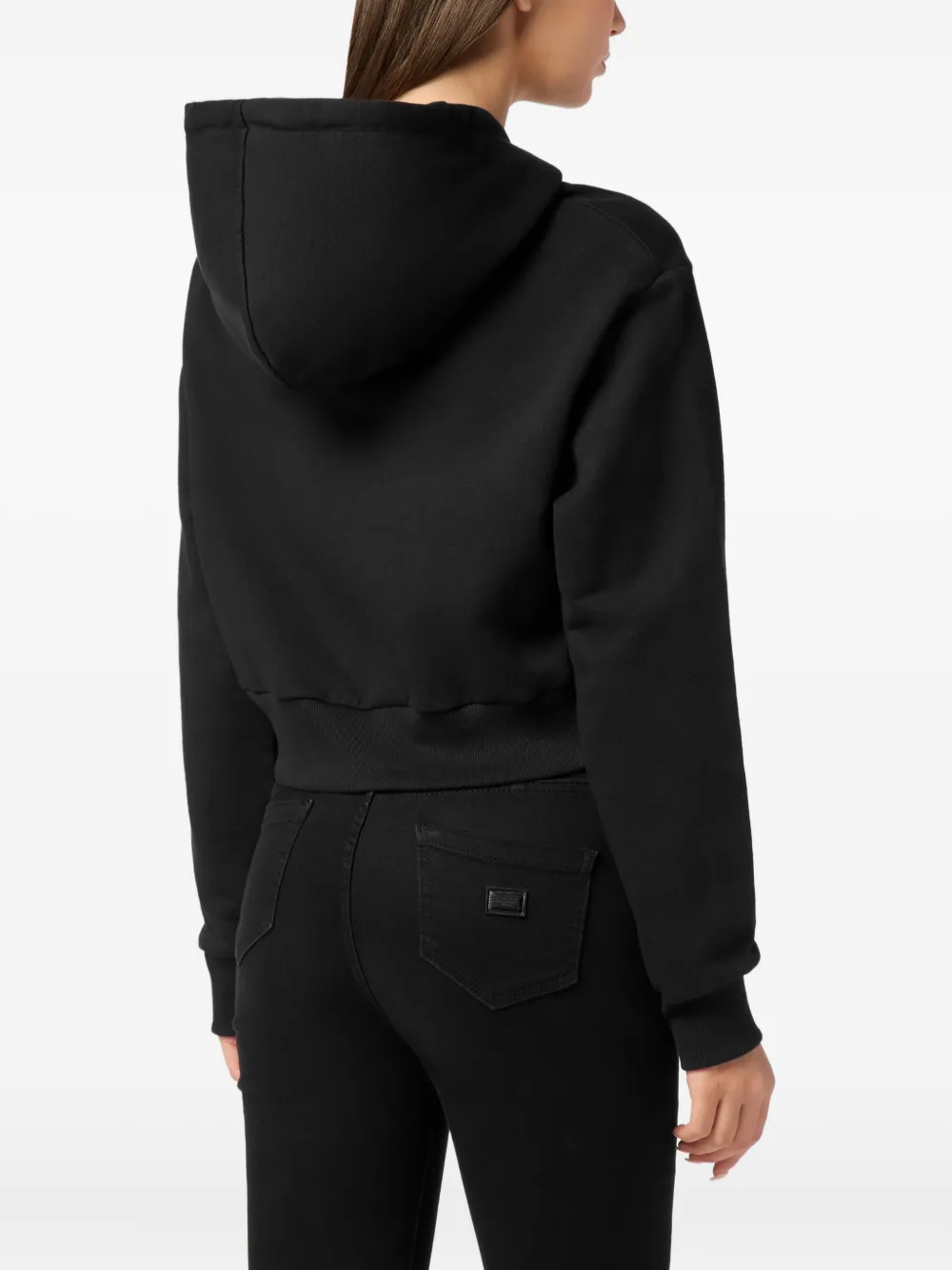 Philipp Plein Venice Beach cropped strass hoodie Zwart