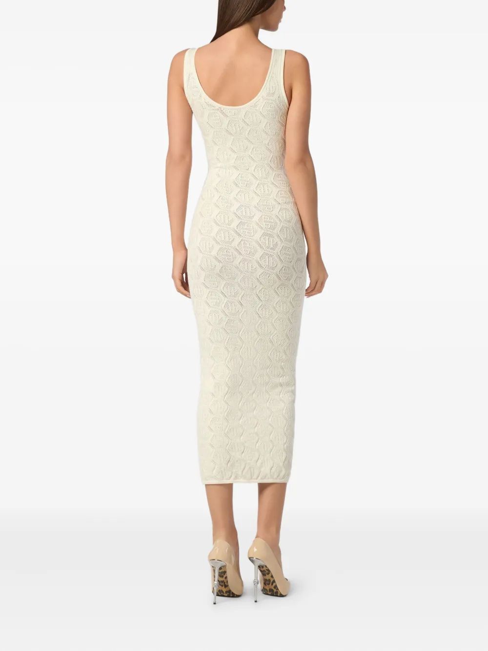 Philipp Plein Midi-jurk met monogram Wit