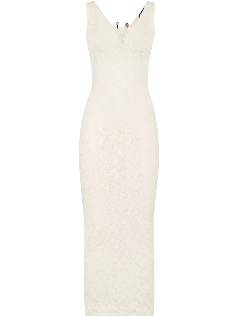 Philipp Plein Midi-jurk met monogram Wit
