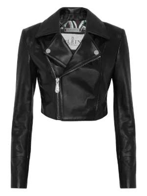 Philipp Plein スタースタッズ ライダースジャケット | ブラック 