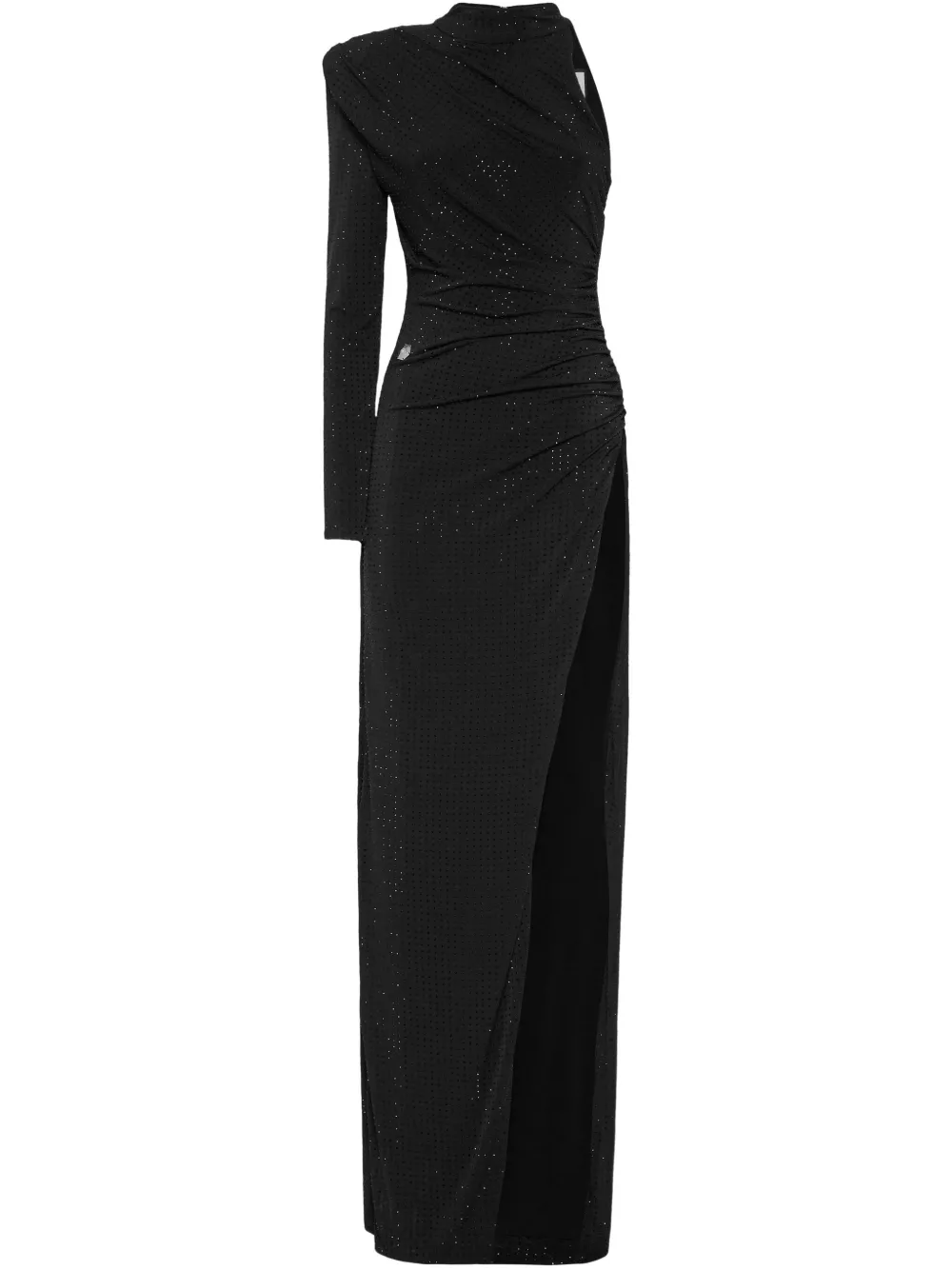 Philipp Plein Asymmetrische maxi-jurk verfraaid met kristallen Zwart