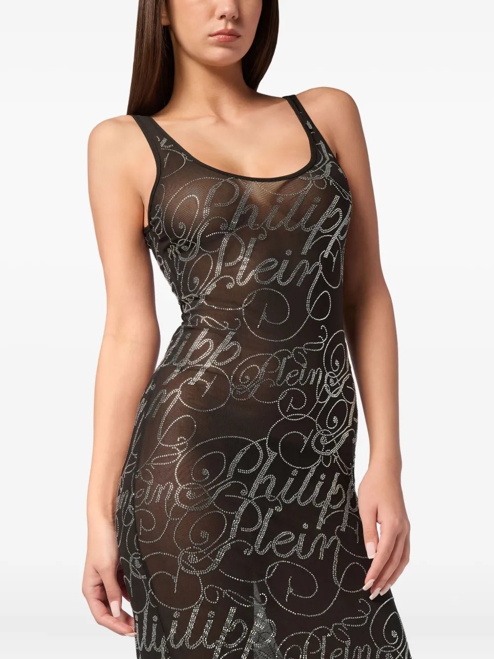 Philipp Plein Iris maxi-jurk Zwart