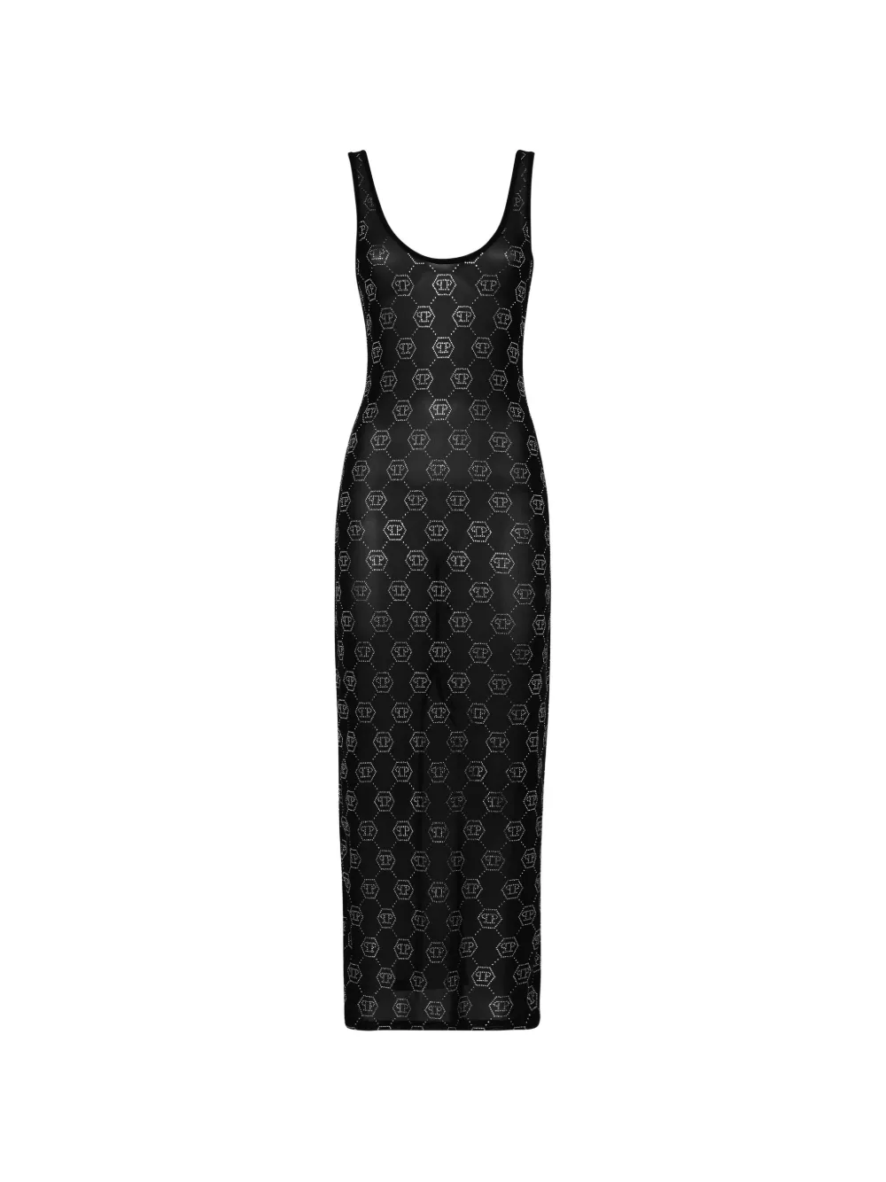 Philipp Plein monogram translucent dress - Nero