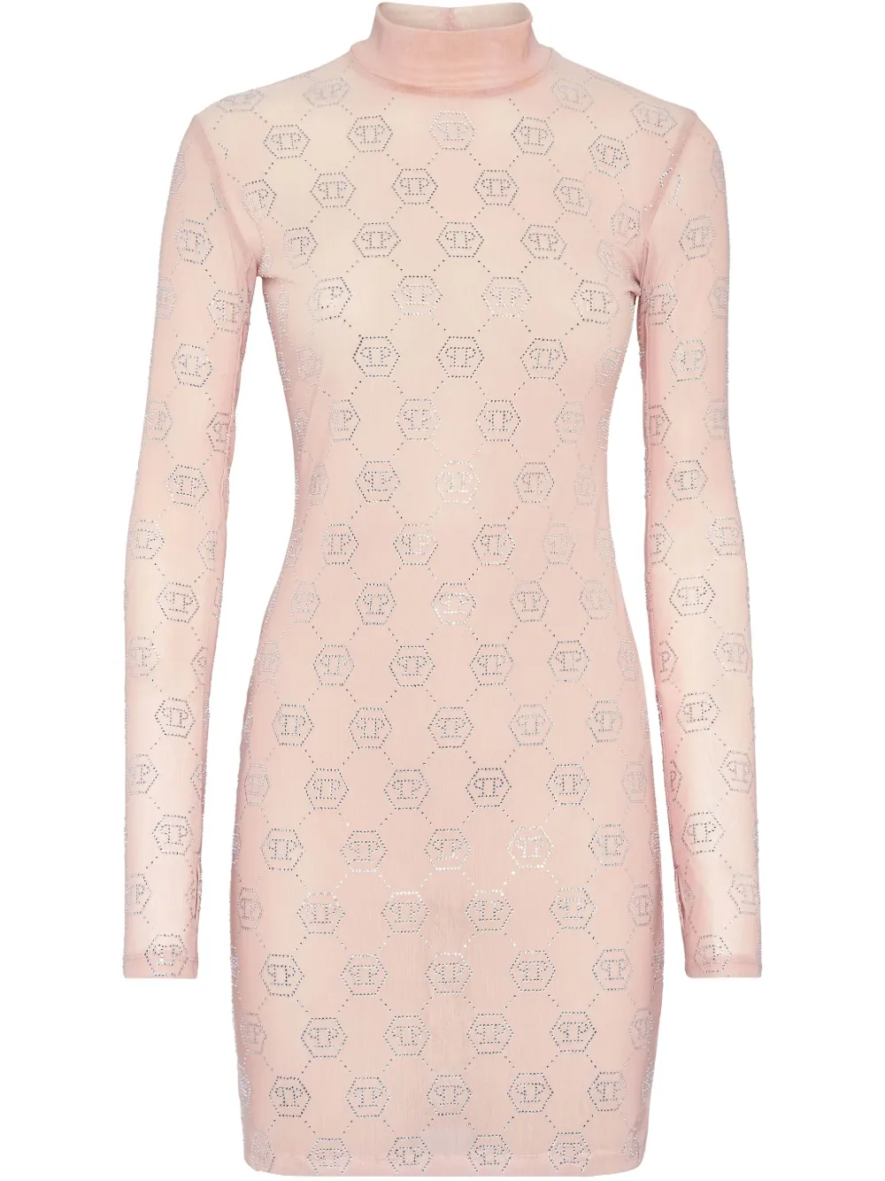Philipp Plein Jersey jurk met monogram Roze