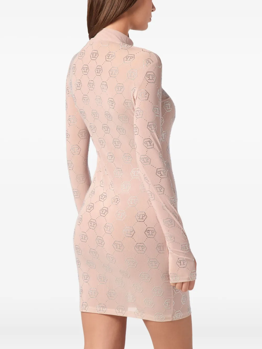 Philipp Plein Jersey jurk met monogram Roze