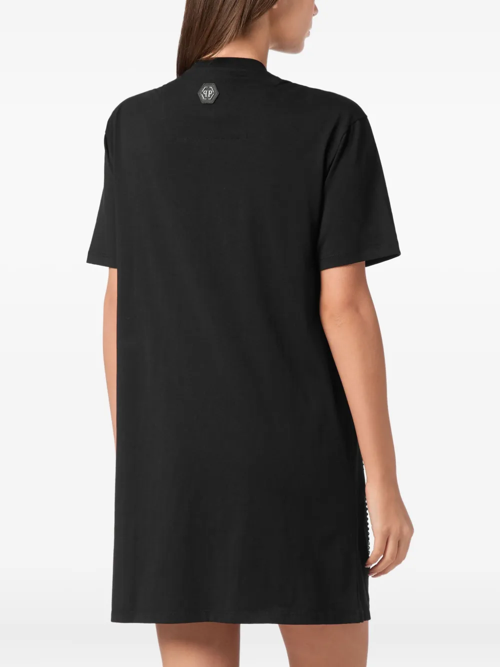 Philipp Plein Jersey jurk verfraaid met stras Zwart