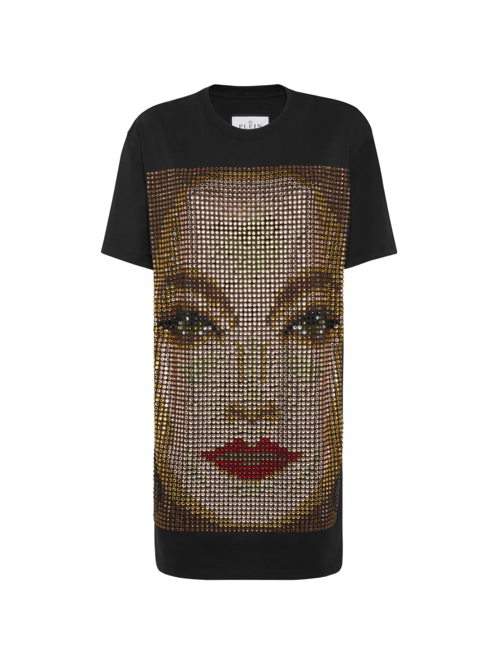 Philipp Plein rhinestone-embellished jersey dress - Nero