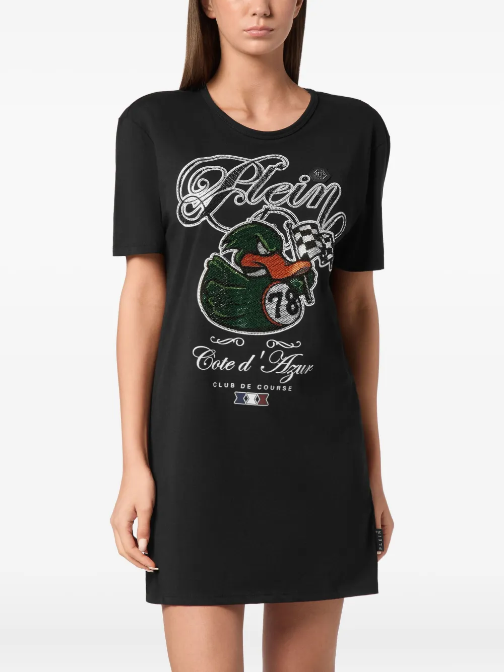 Philipp Plein Mini-jurk met logoprint Zwart