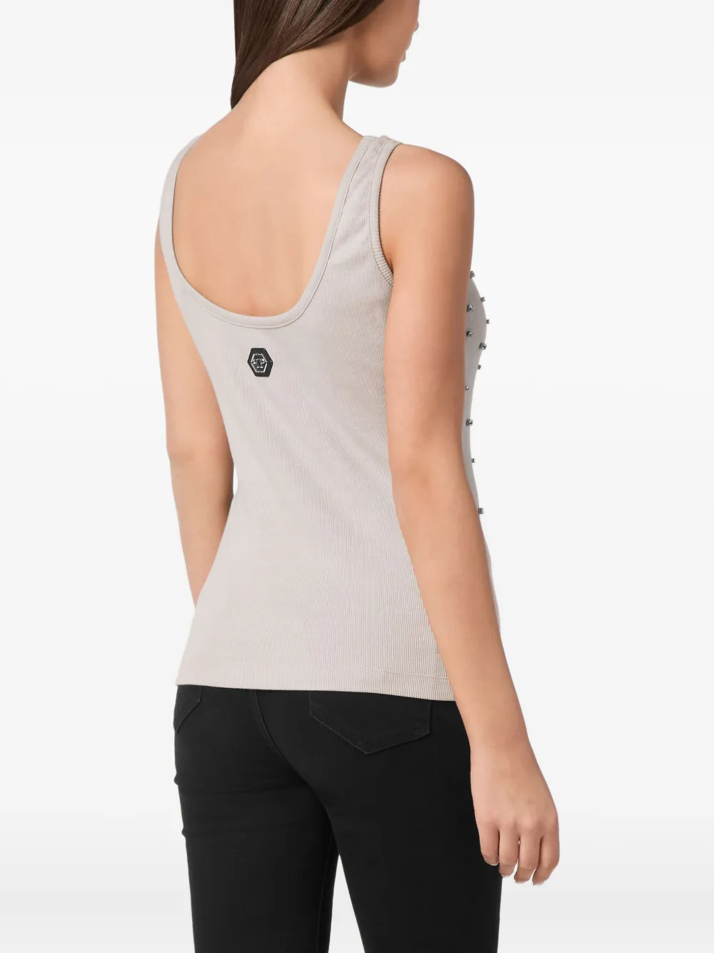 Philipp Plein rhinestone-embellished top Grijs