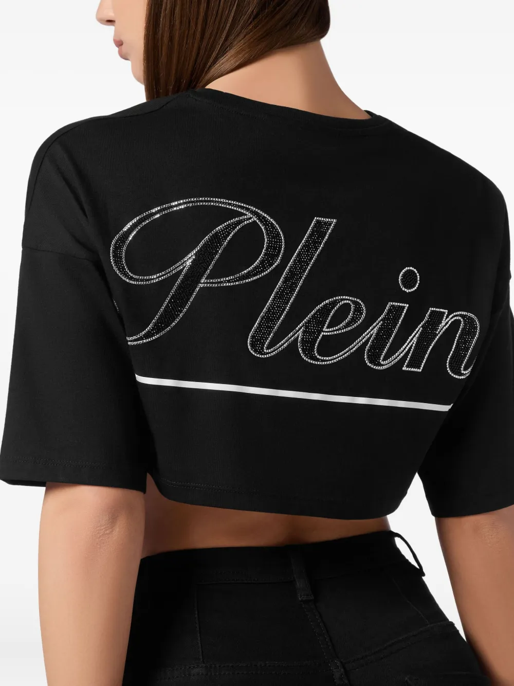 Philipp Plein T-shirt verfraaid met stras Zwart