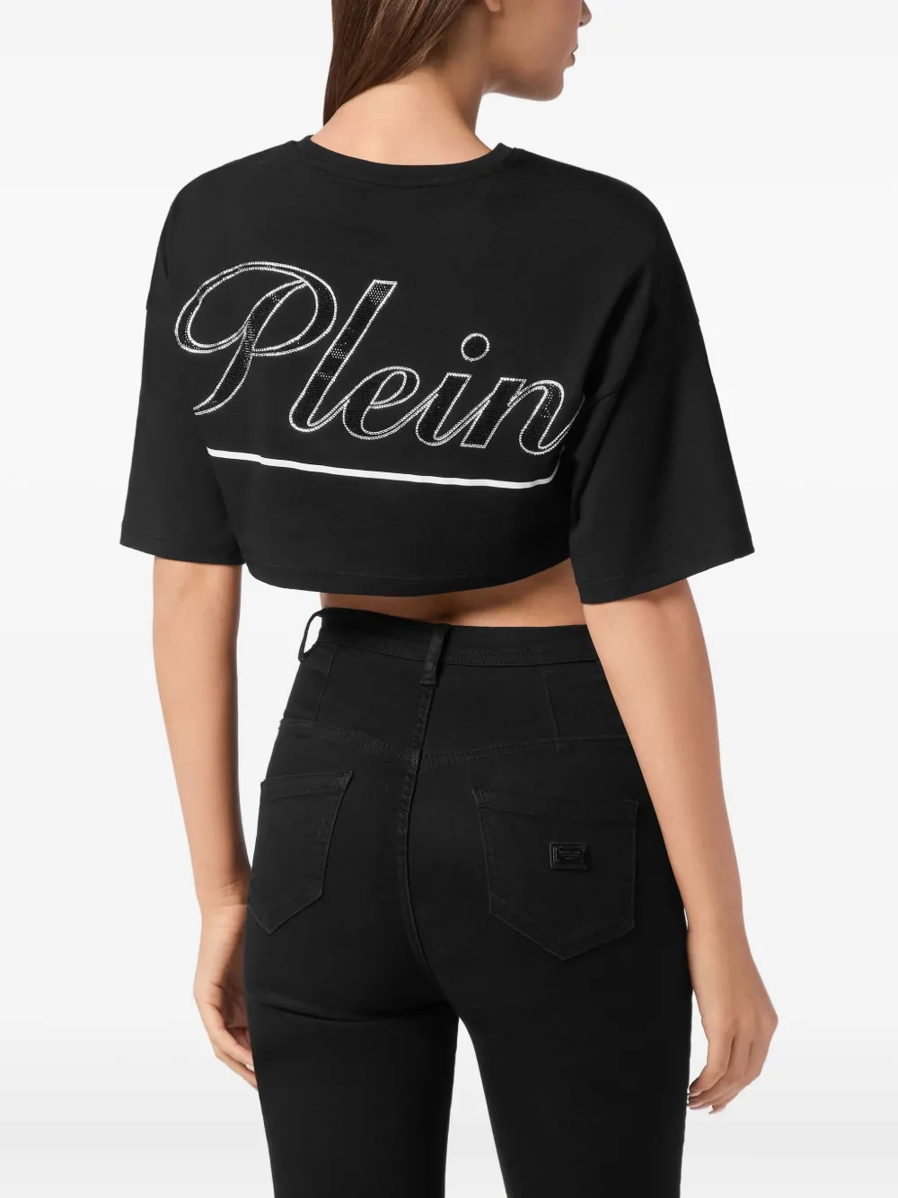 Philipp Plein T-shirt verfraaid met stras Zwart