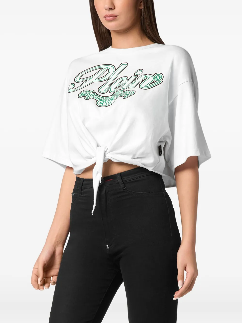 PHILIPP PLEIN RACING CLUB CROPPED T-SHIRT