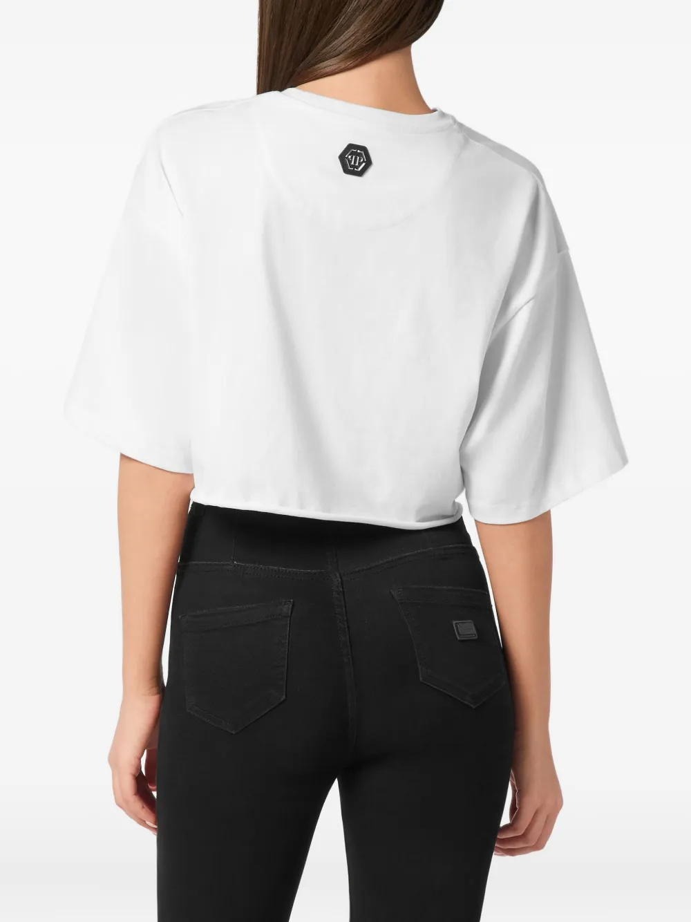 PHILIPP PLEIN RACING CLUB CROPPED T-SHIRT