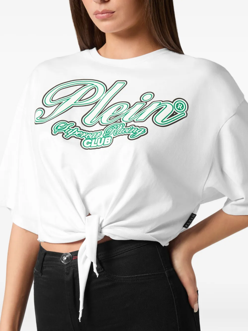 PHILIPP PLEIN RACING CLUB CROPPED T-SHIRT