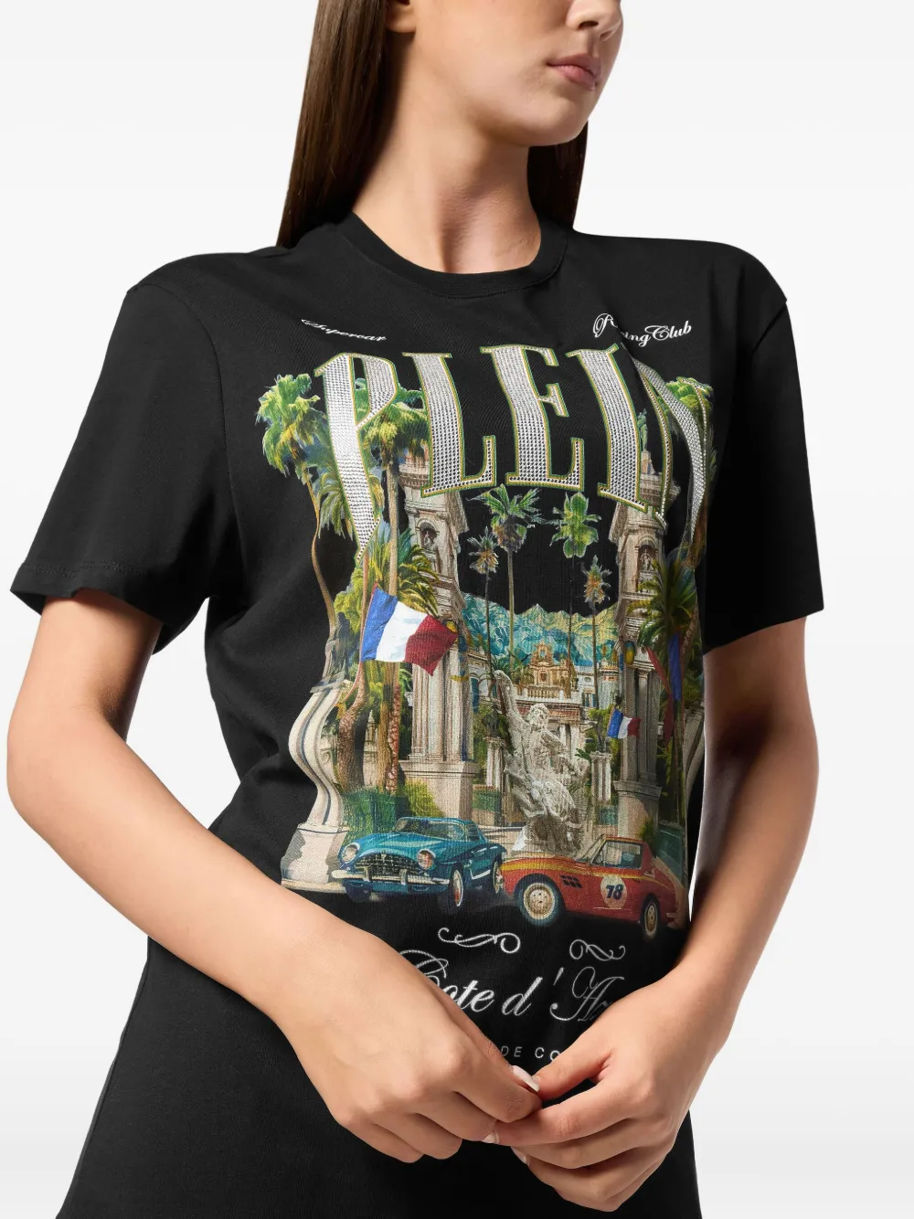 Shop Philipp Plein Sexy Pure Vintage Racing T-shirt In Black