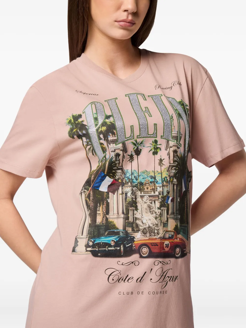Philipp Plein Sexy Pure Vintage Racing T-shirt Roze
