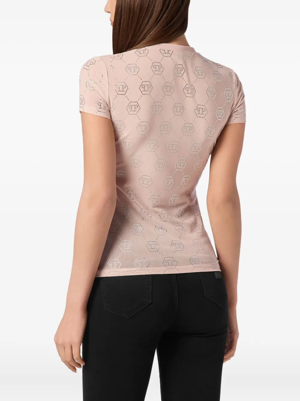 PHILIPP PLEIN PURE MONOGRAM STRASS T-SHIRT