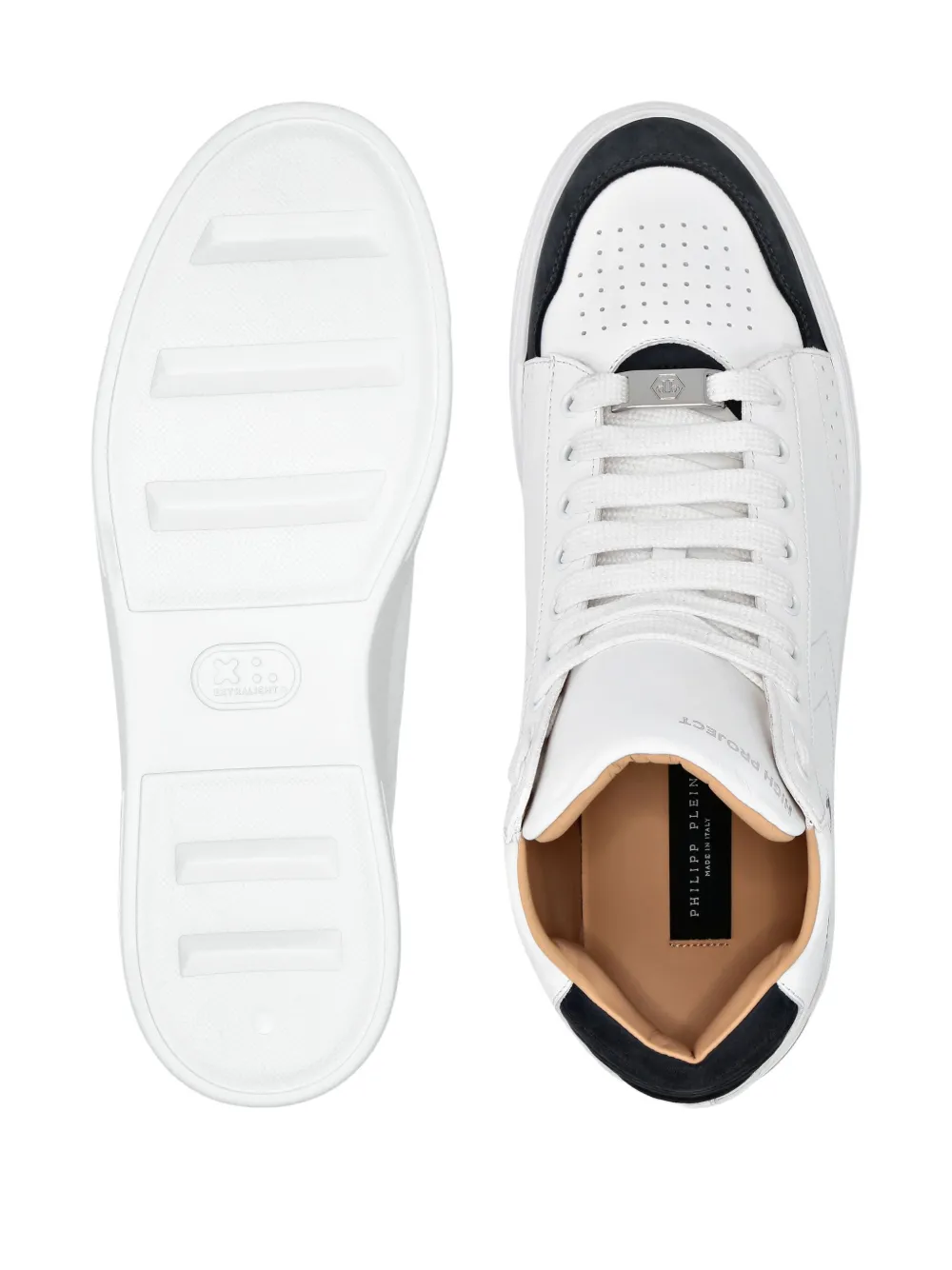 Philipp Plein Leren high-top sneakers Wit