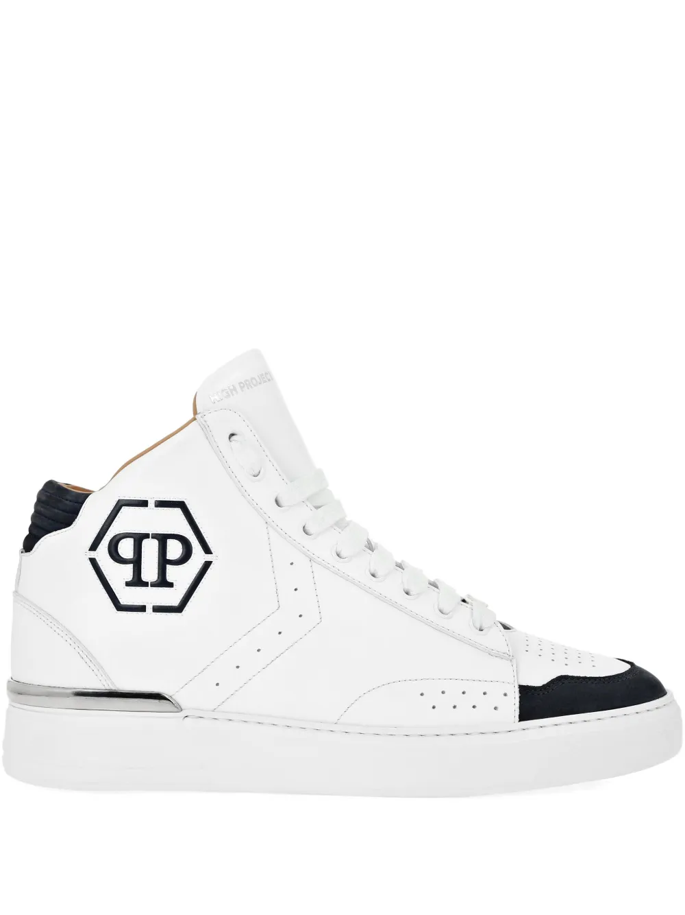 Philipp Plein Leren high-top sneakers Wit