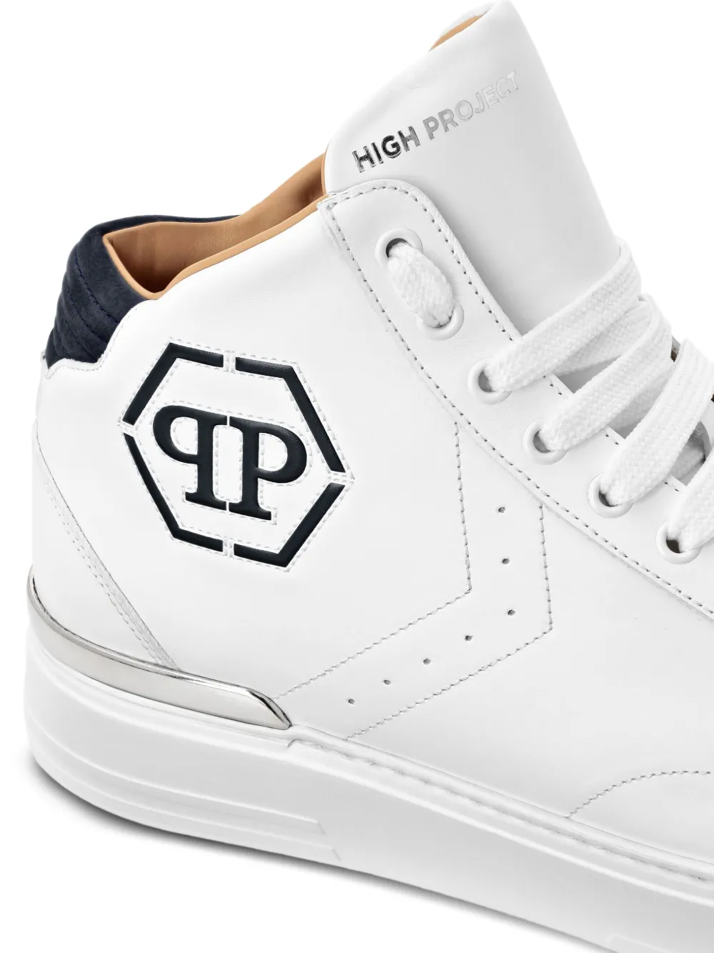 Philipp Plein Leren high-top sneakers Wit