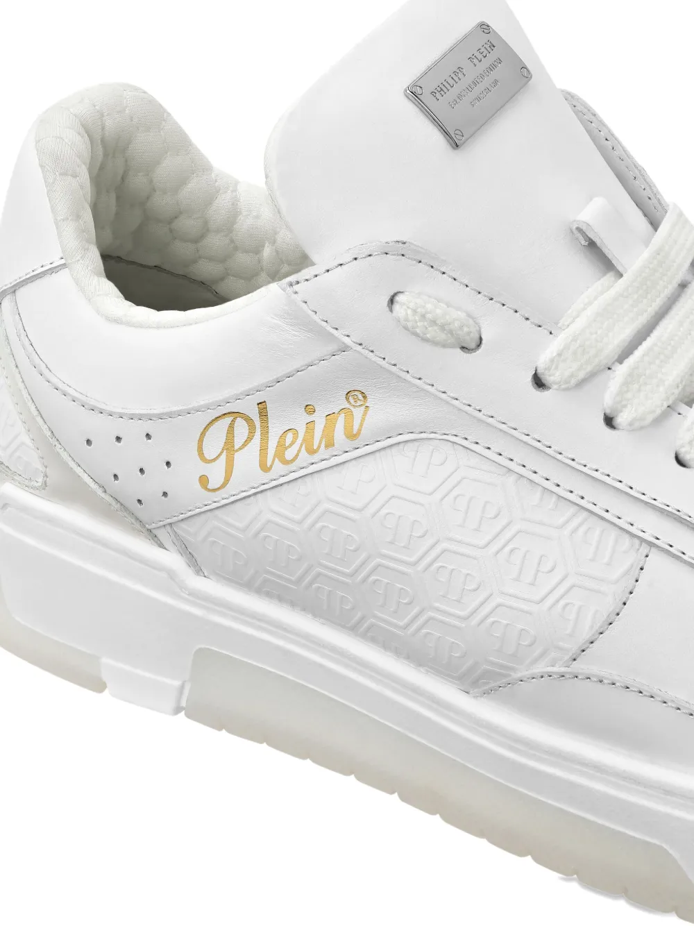 Philipp Plein nappa leather sneakers White